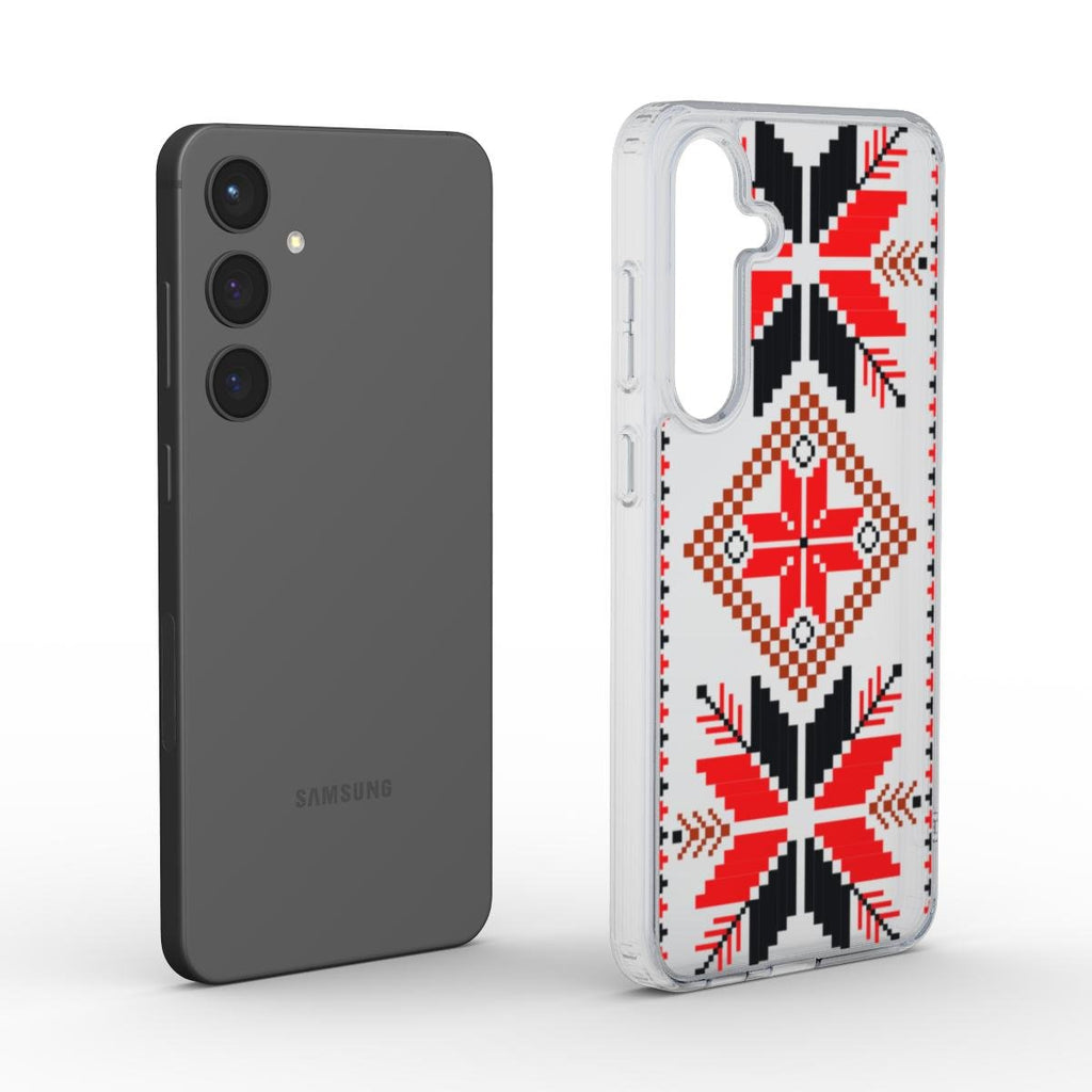 klare tpu handyhülle mit folkloristischem design explosionsansicht