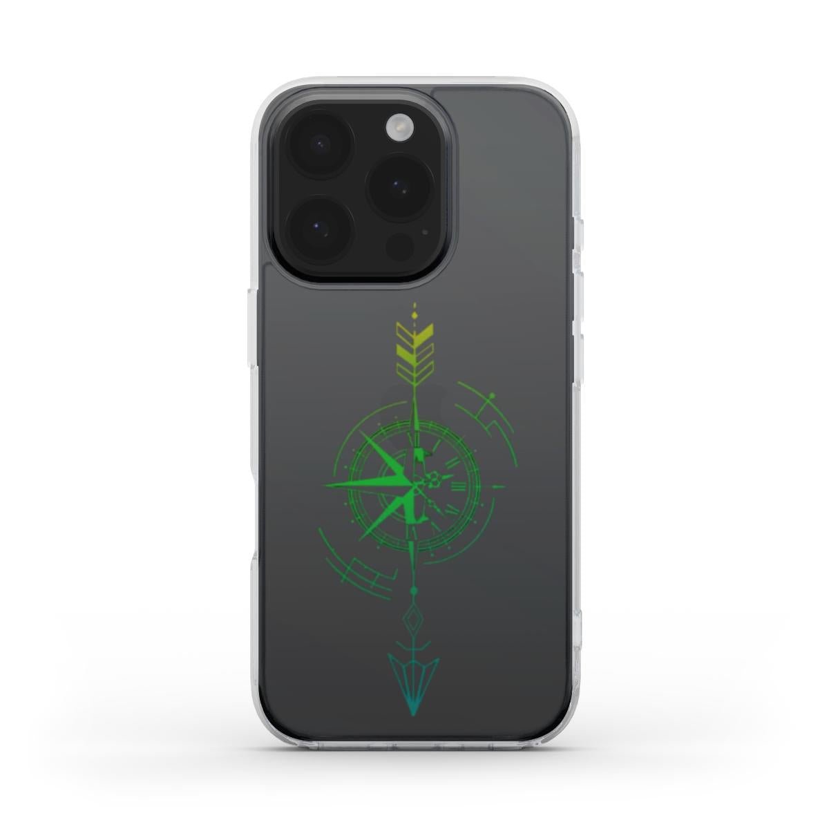 Transparente Handyhülle – Neon Kompass & Pfeil Design - ElmunoTech Accessories
