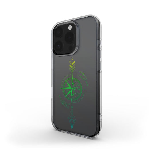 Transparente Handyhülle – Neon Kompass & Pfeil Design - ElmunoTech Accessories