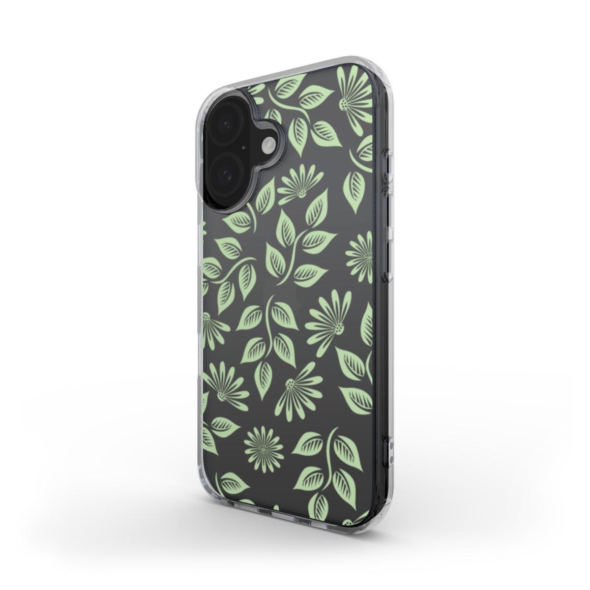 Transparente TPU Handyhülle mit Blättern – Für iPhone & Samsung - ElmunoTech Accessories